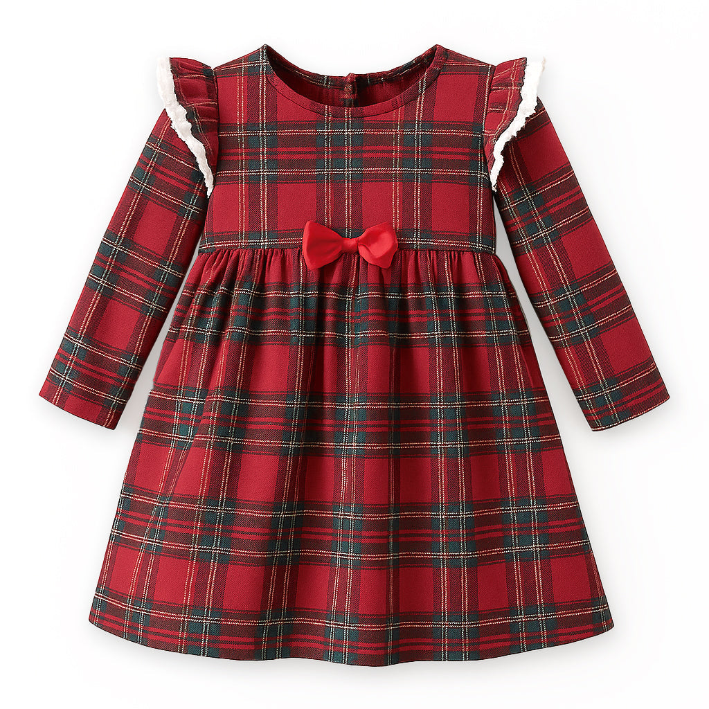 Christmas Bamboo Holiday Dress – Classic Red Plaid Charm - Tesa Babe - Flyclothing LLC