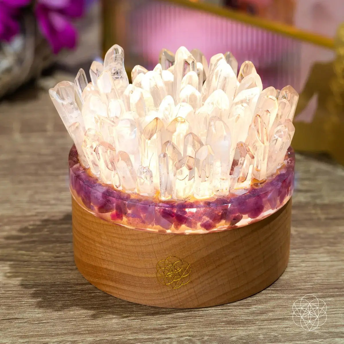 Find My Peace - Quartz & Tourmaline Lamp of Blooming Tranquility - Conscious Items - Flyclothing LLC