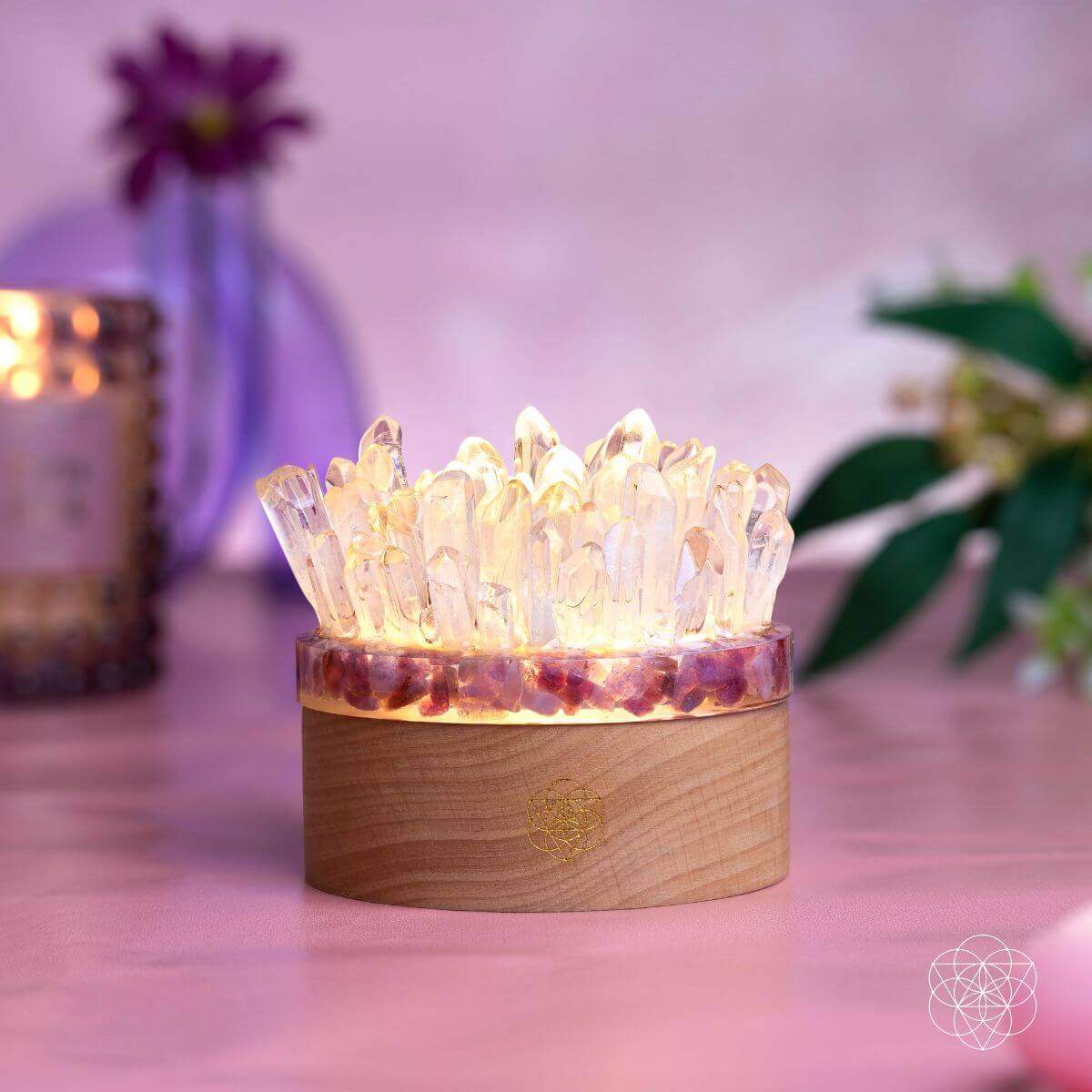 Find My Peace - Quartz & Tourmaline Lamp of Blooming Tranquility - Conscious Items - Flyclothing LLC