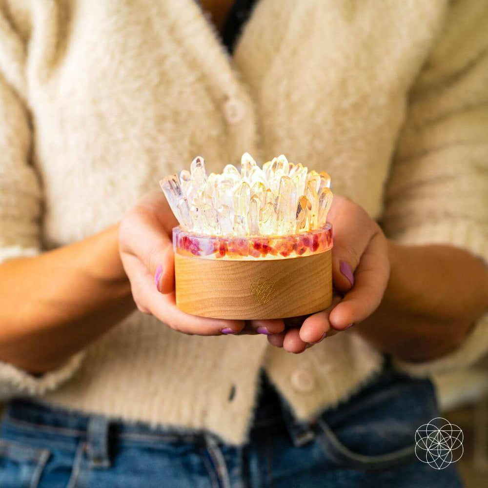 Find My Peace - Quartz & Tourmaline Lamp of Blooming Tranquility - Conscious Items - Flyclothing LLC