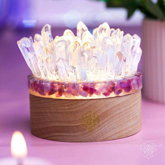 Find My Peace - Quartz & Tourmaline Lamp of Blooming Tranquility - Conscious Items - Flyclothing LLC