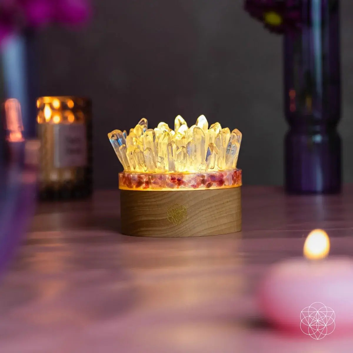 Find My Peace - Quartz & Tourmaline Lamp of Blooming Tranquility - Conscious Items - Flyclothing LLC