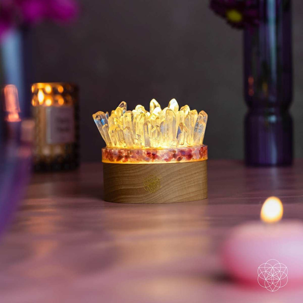 Find My Peace - Quartz & Tourmaline Lamp of Blooming Tranquility - Conscious Items - Flyclothing LLC