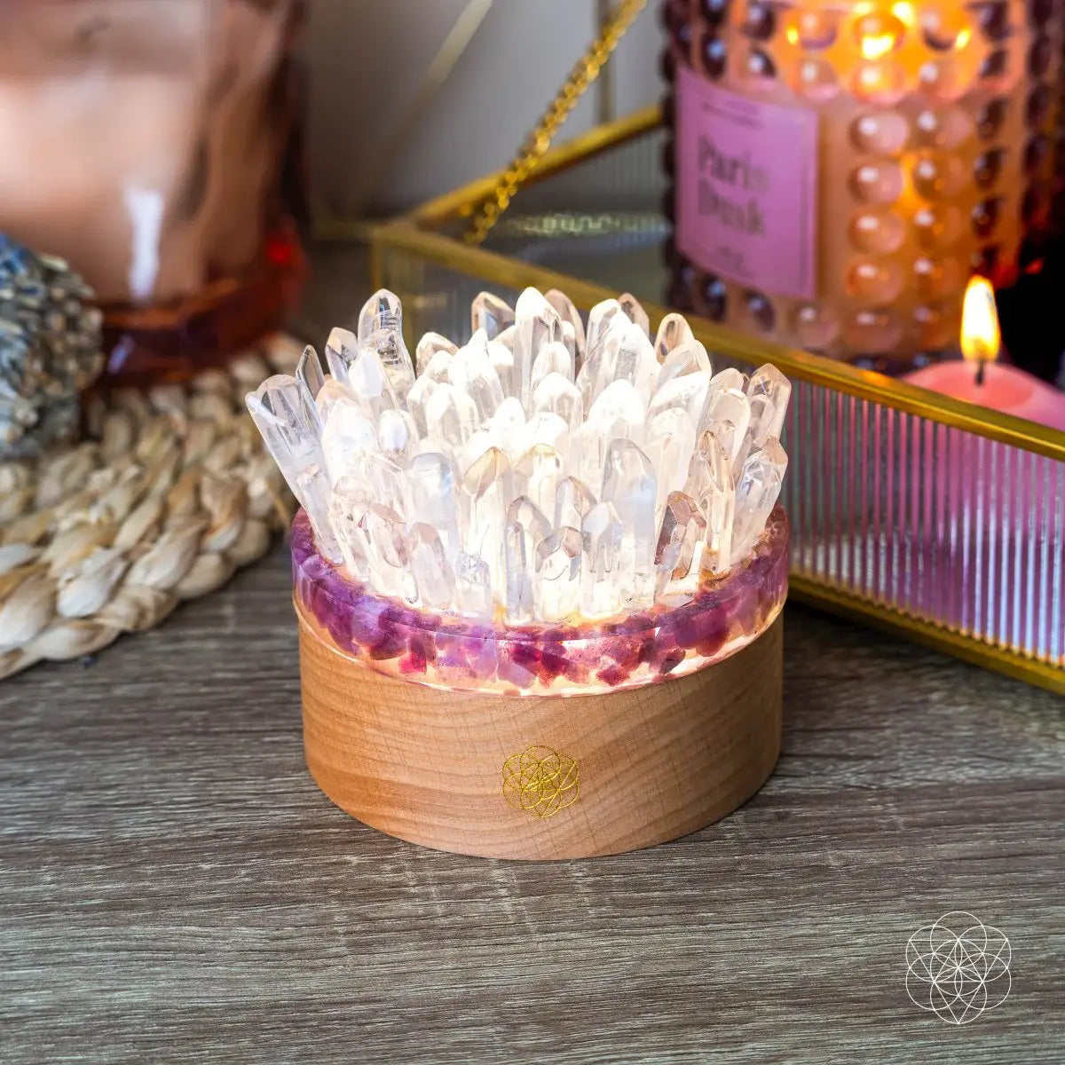 Find My Peace - Quartz & Tourmaline Lamp of Blooming Tranquility - Conscious Items - Flyclothing LLC