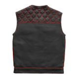 Finish Line - Red Checker - Men's Motorcycle Leather Vest - First Manufacturing Company - Flyclothing LLC
