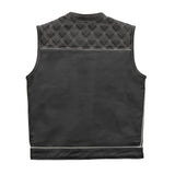Finish Line - White Checker - Men's Motorcycle Leather Vest - First Manufacturing Company - Flyclothing LLC