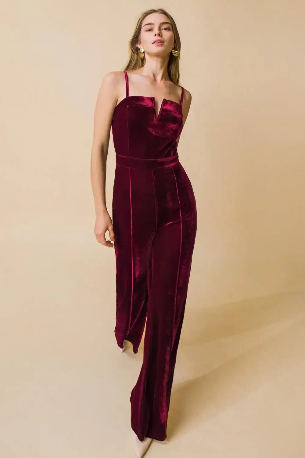 BLOW A KISS VELVET JUMPSUIT - Flying Tomato - Flyclothing LLC