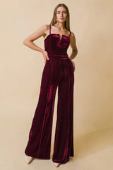 BLOW A KISS VELVET JUMPSUIT - Flying Tomato - Flyclothing LLC
