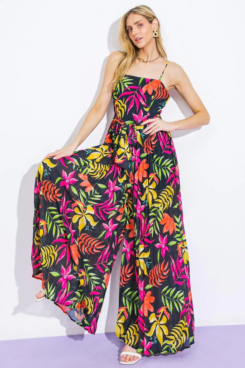 BLOSSOMING WITH JOY WOVEN JUMPSUIT - Flying Tomato - Flyclothing LLC