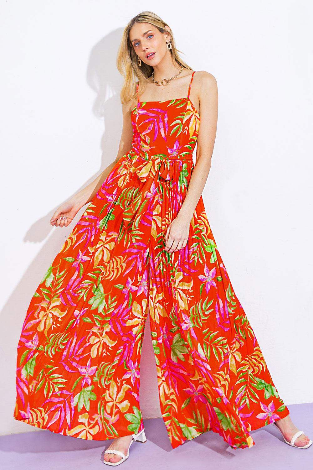 BLOSSOMING WITH JOY WOVEN JUMPSUIT - Flying Tomato - Flyclothing LLC
