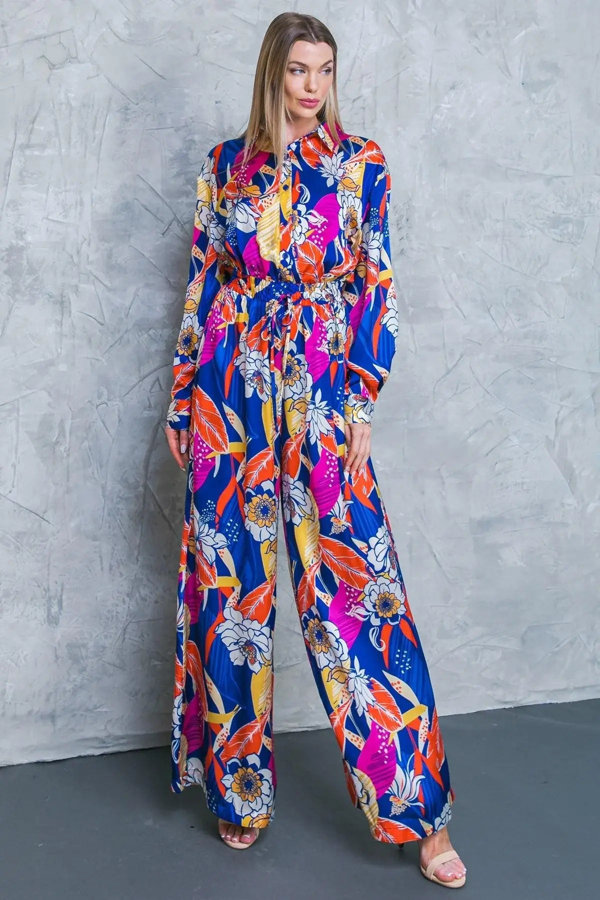 BLOOMING HOPE WOVEN JUMPSUIT - Flying Tomato - Flyclothing LLC