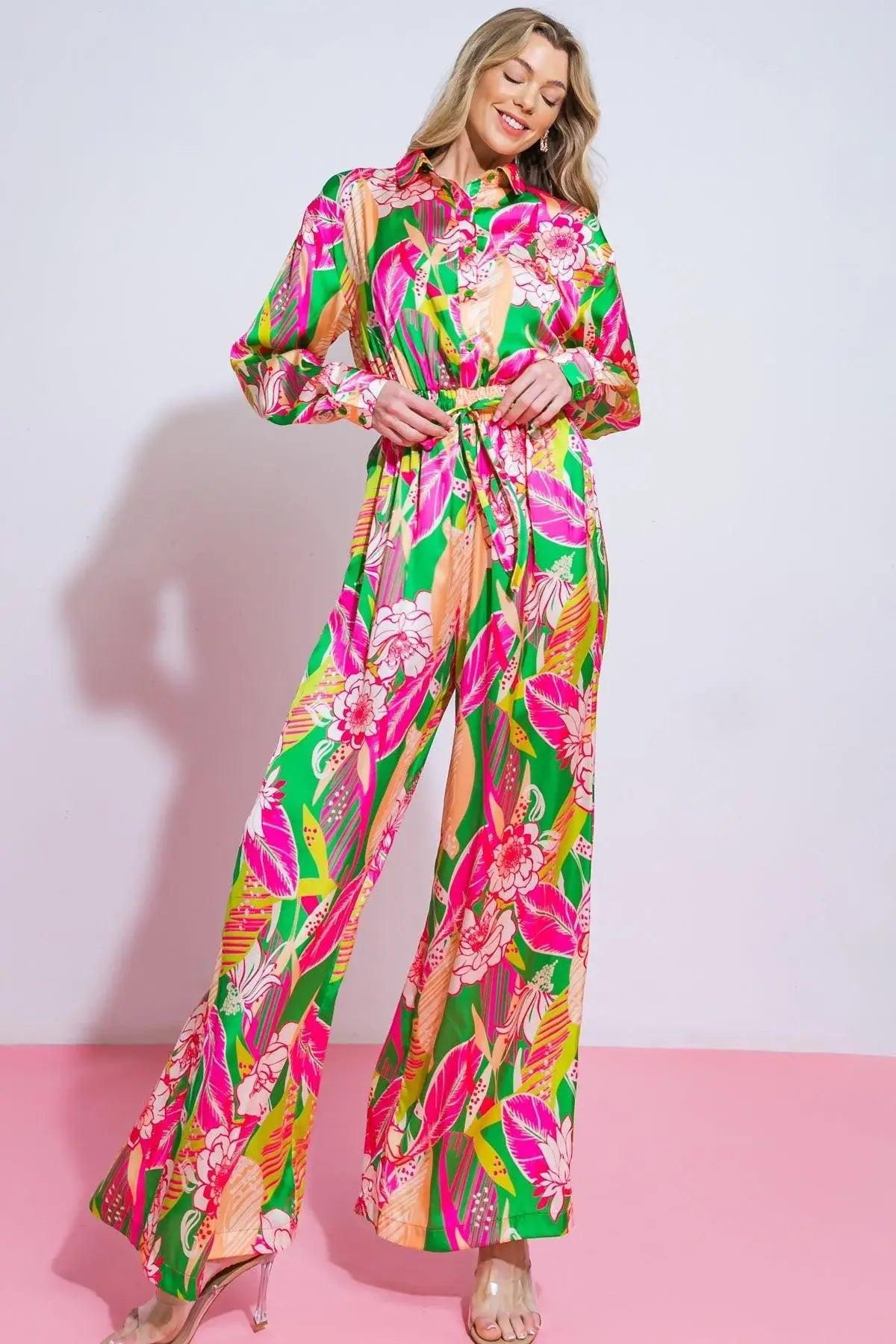 BLOOMING HOPE WOVEN JUMPSUIT - Flying Tomato - Flyclothing LLC