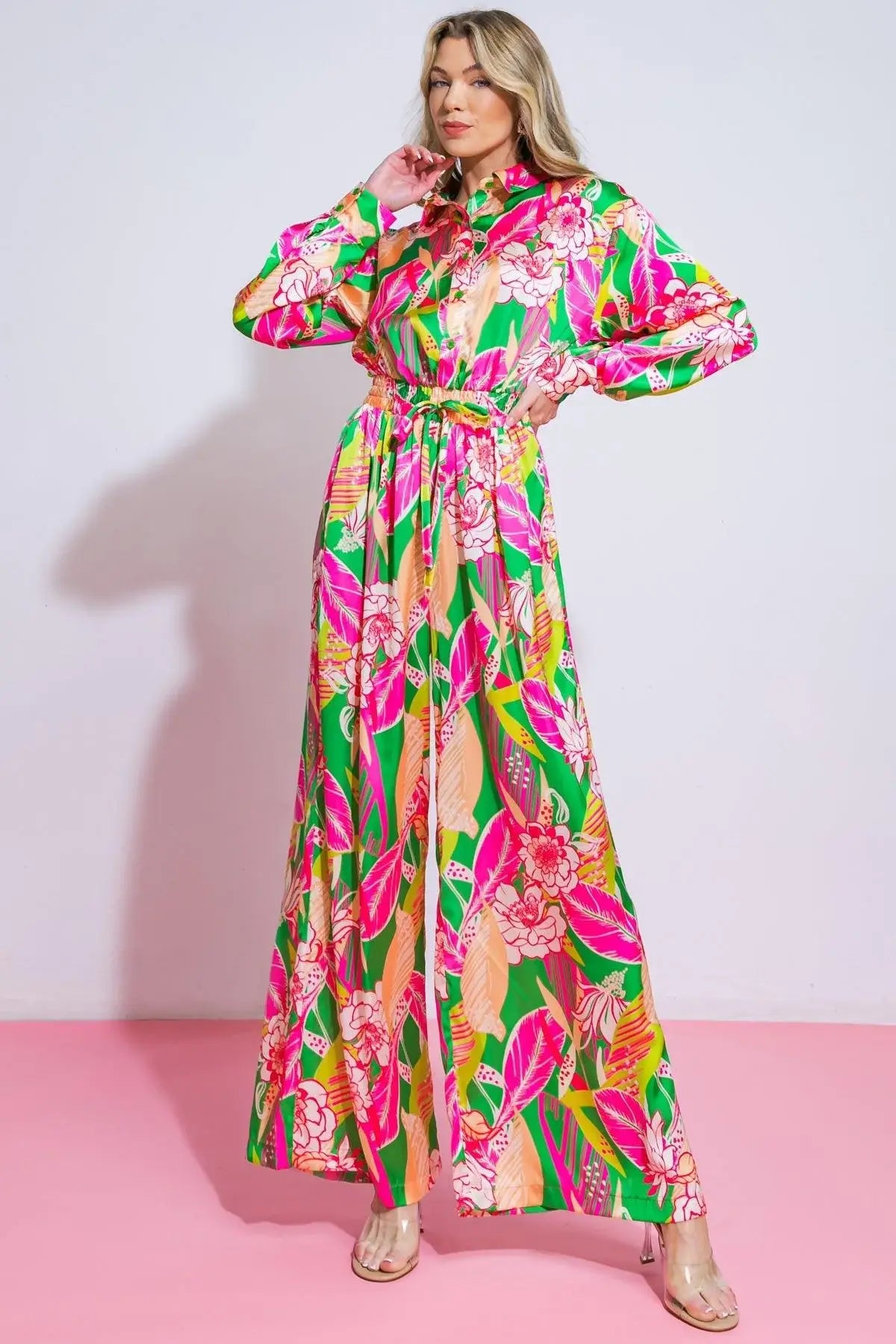 BLOOMING HOPE WOVEN JUMPSUIT - Flying Tomato - Flyclothing LLC