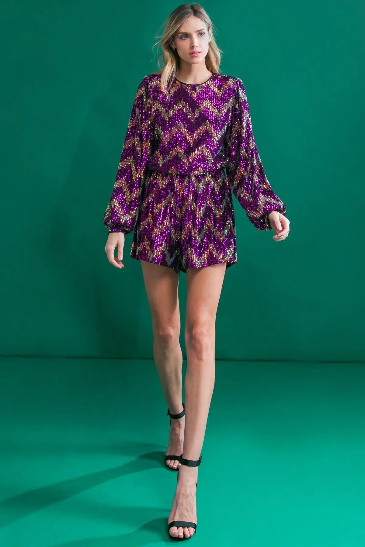 REAL ALLURE SEQUIN ROMPER - Flying Tomato - Flyclothing LLC