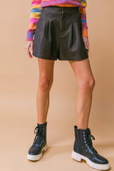 MY GREATEST JOY LEATHER SHORTS - Flying Tomato - Flyclothing LLC
