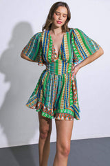 REFRESHING BEAUTY WOVEN ROMPER - Flying Tomato - Flyclothing LLC