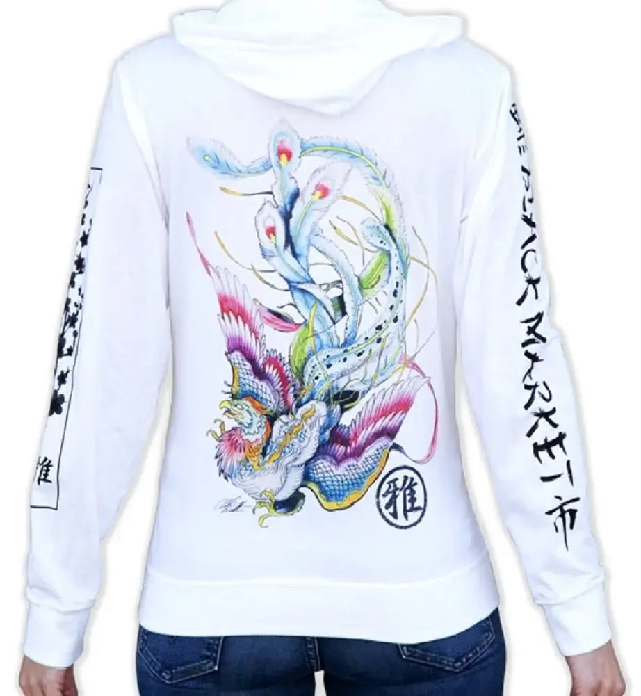 Black Market Art Company Fire Bird Women's Light Weight Zip Hoodie - Black Market Art Company - Flyclothing LLC