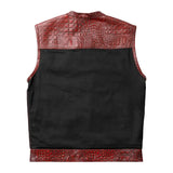 Fireball - Men's Leather/ Denim Motorcycle Vest - Limited Edition - First Manufacturing Company - Flyclothing LLC