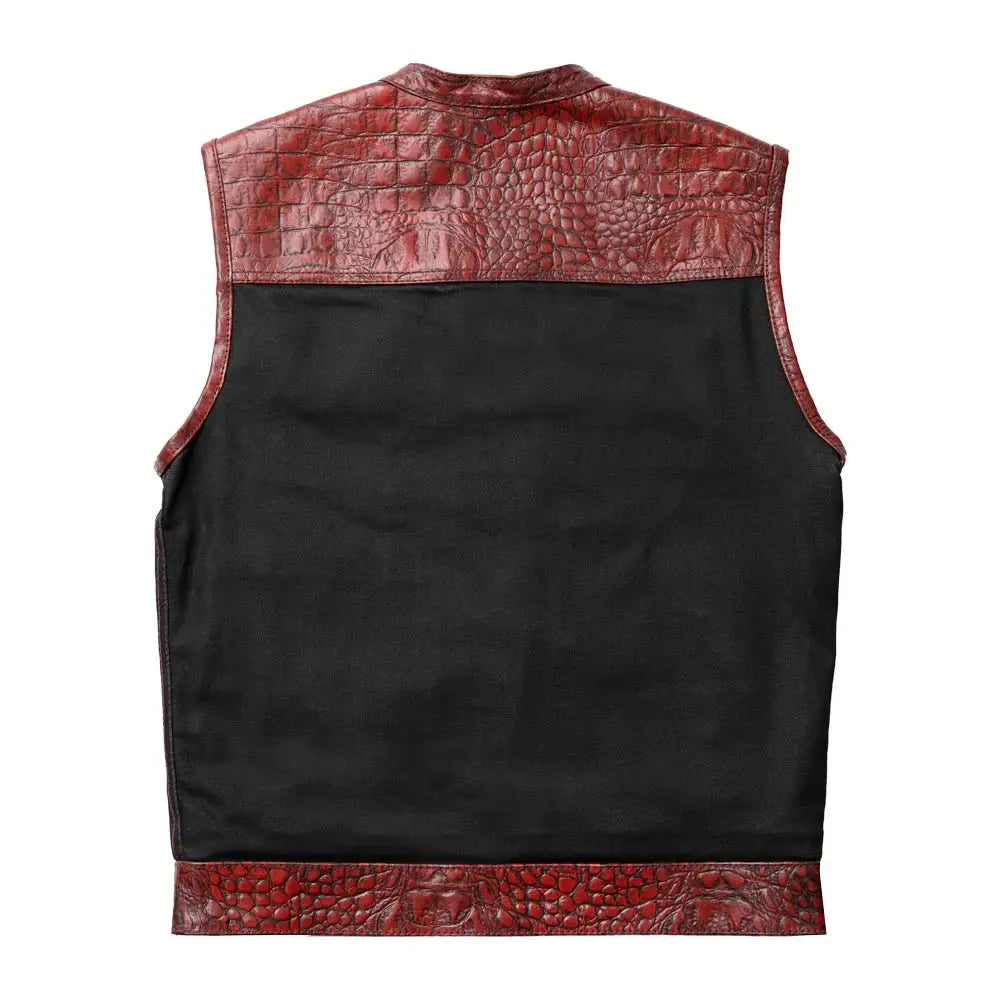Fireball - Men's Leather/ Denim Motorcycle Vest - Limited Edition - First Manufacturing Company - Flyclothing LLC