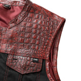 Fireball - Men's Leather/ Denim Motorcycle Vest - Limited Edition - First Manufacturing Company - Flyclothing LLC