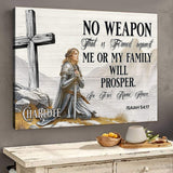 No Weapon That Is Formed Against You Will Prosper Isaiah 54:17 Faith Sign IV - Tailored Canvases - Flyclothing LLC