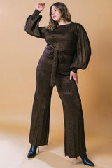 STUNNING STANCE METALLIC SWEATER TUNIN AND PANT SET - Flying Tomato - Flyclothing LLC