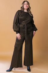 STUNNING STANCE METALLIC SWEATER TUNIN AND PANT SET - Flying Tomato - Flyclothing LLC