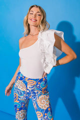 DREAMWORLD OFF THE SHOULDER WOVEN BODYSUIT - Flying Tomato - Flyclothing LLC