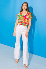 SWEET DREAMS FLORAL WOVEN TOP - Flying Tomato - Flyclothing LLC