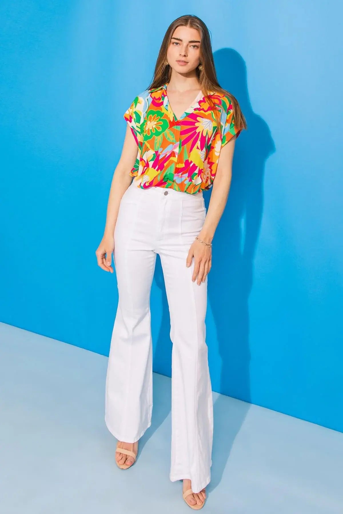 SWEET DREAMS FLORAL WOVEN TOP - Flying Tomato - Flyclothing LLC