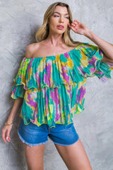 MAGNOLIA SANTA CATERINA WOVEN TOP - Flying Tomato - Flyclothing LLC