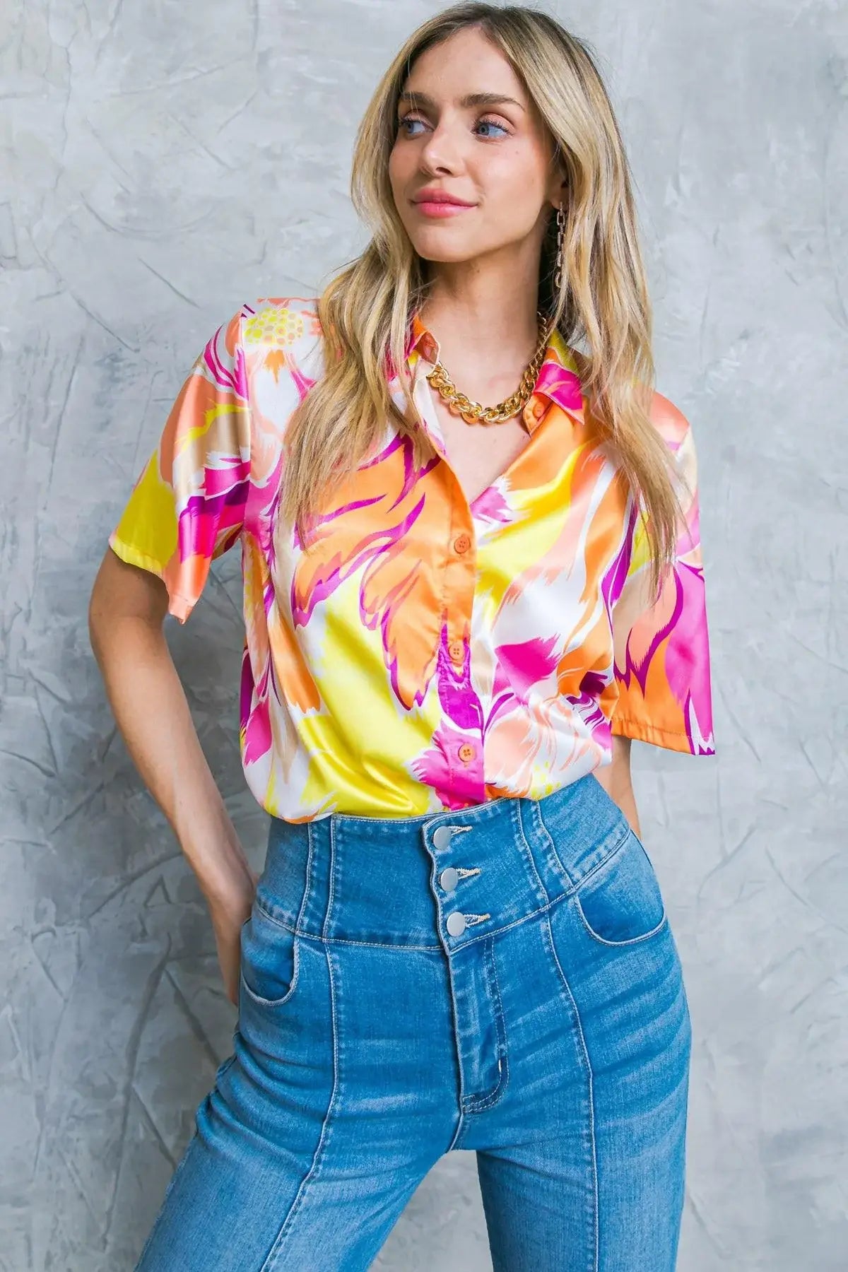 HELLO AROHA WOVEN TOP - Flying Tomato - Flyclothing LLC
