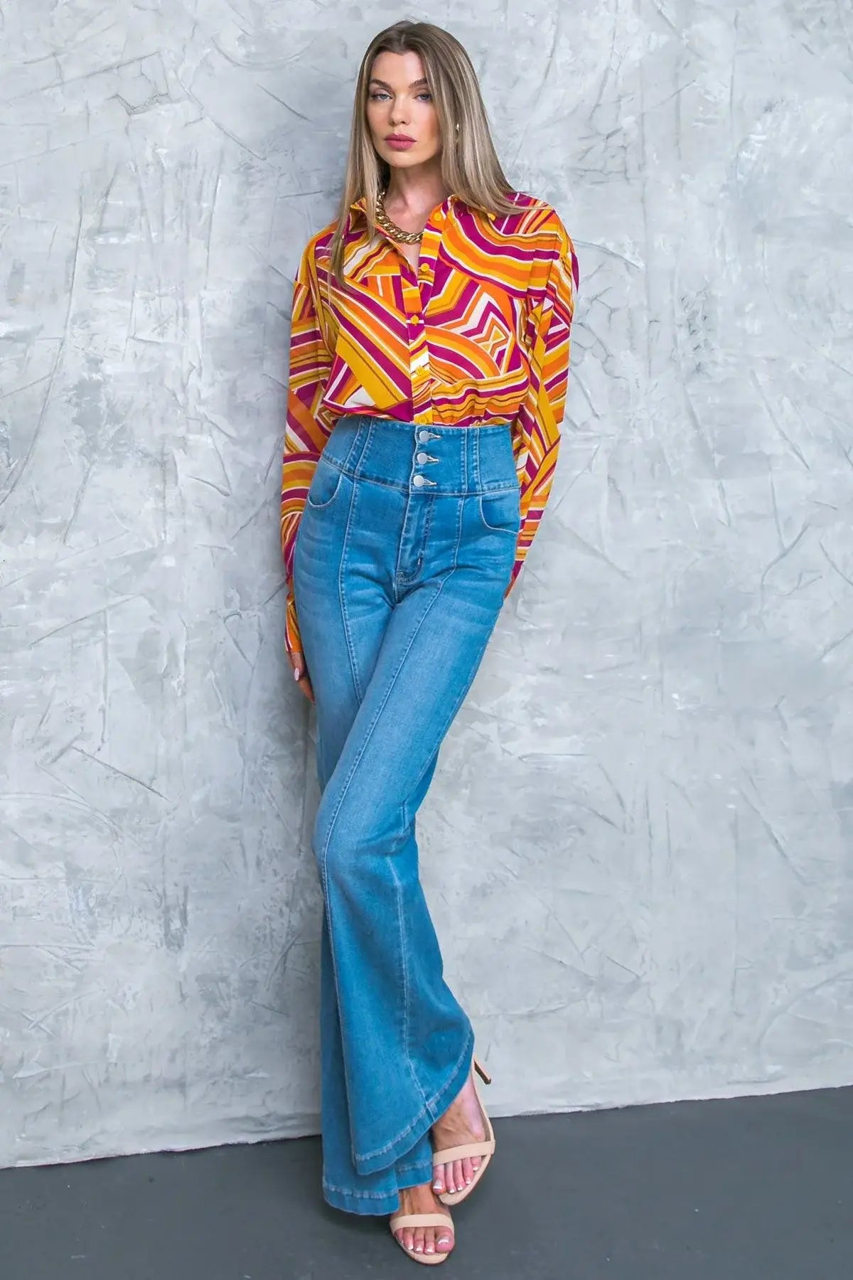 LIVELY CHAM WOVEN TOP - Flying Tomato - Flyclothing LLC