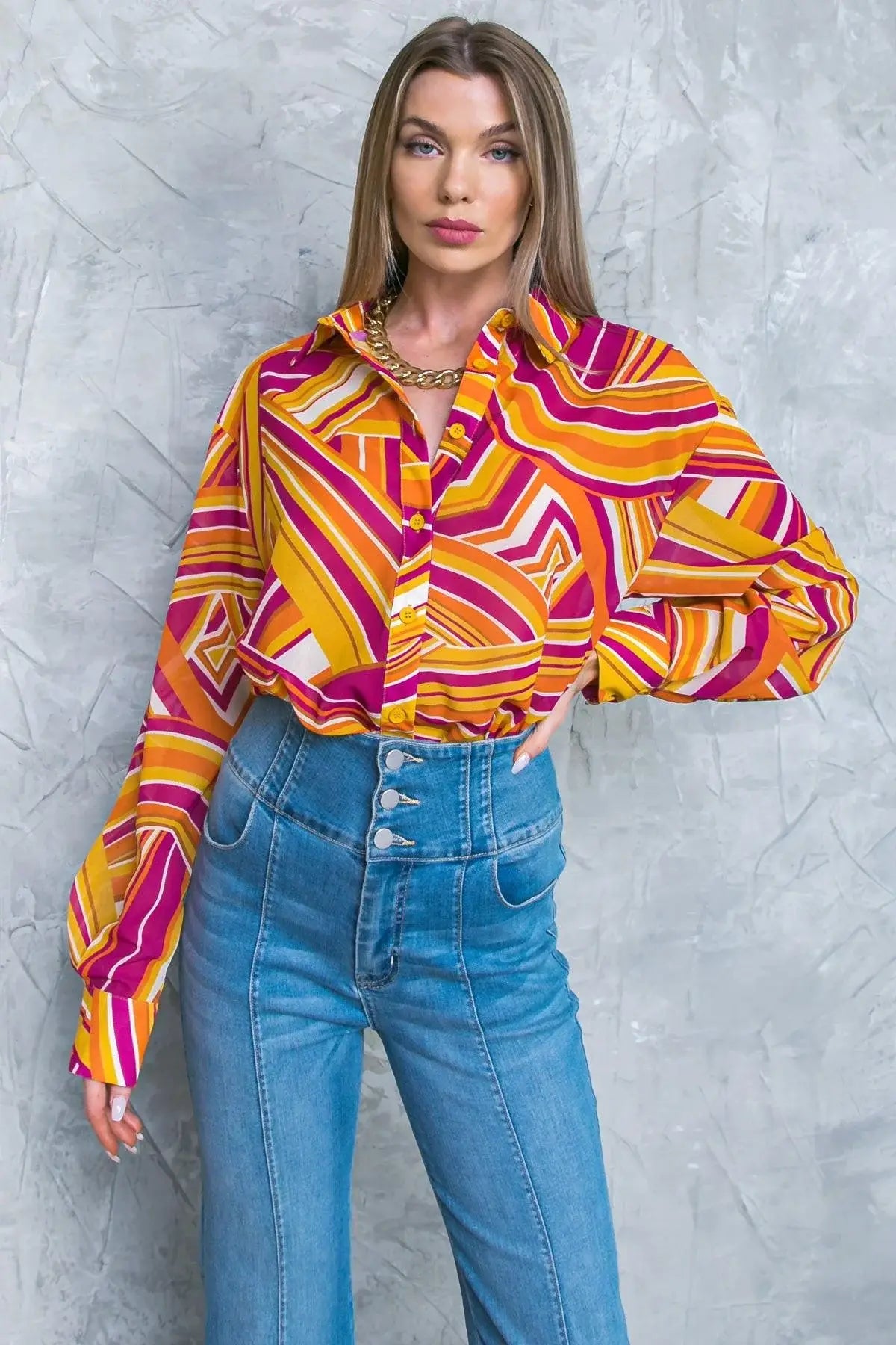 LIVELY CHAM WOVEN TOP - Flying Tomato - Flyclothing LLC