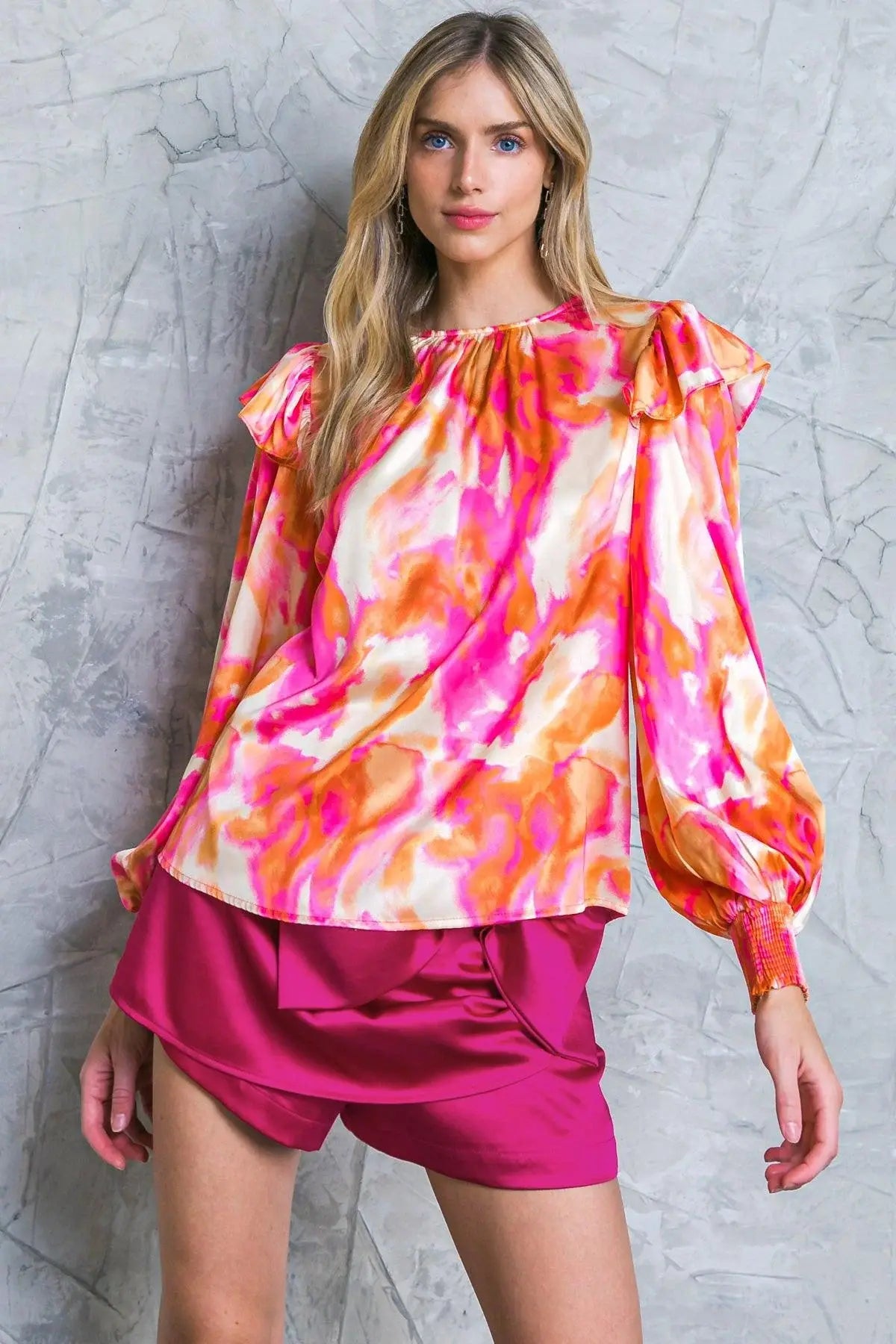 FEELING SPICE WOVEN TOP - Flying Tomato - Flyclothing LLC