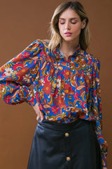 IMPRESSIVE BLOSSOM WOVEN TOP - Flying Tomato - Flyclothing LLC