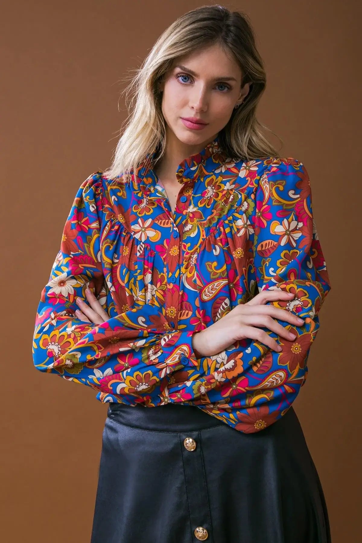 IMPRESSIVE BLOSSOM WOVEN TOP - Flying Tomato - Flyclothing LLC