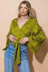 THE RIGHT ADDITION WOVEN TOP - Flying Tomato - Flyclothing LLC