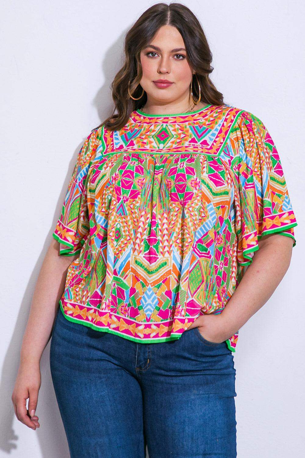 SPARKLY ENERGY WOVEN TOP - Flying Tomato - Flyclothing LLC
