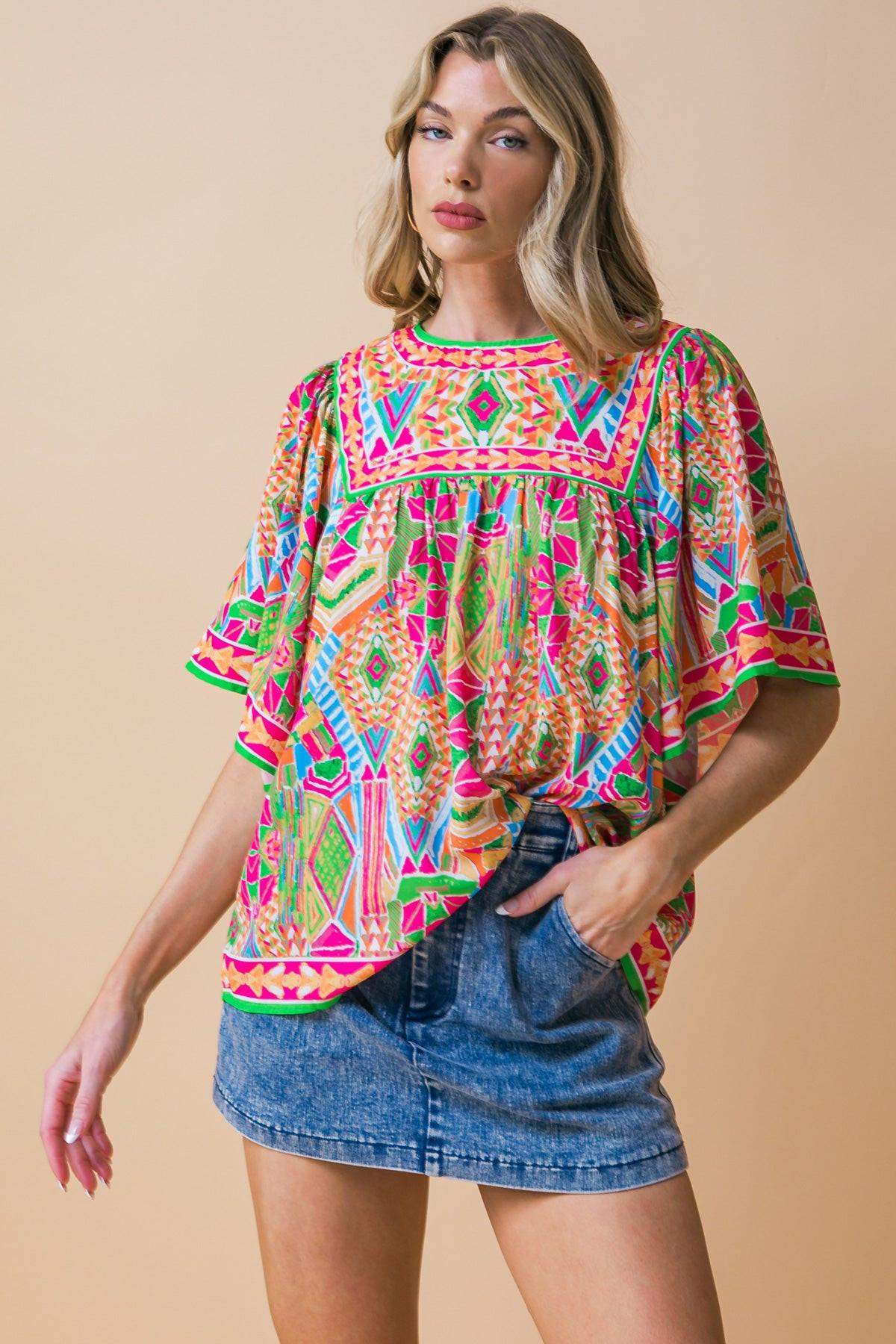 SPARKLY ENERGY WOVEN TOP - Flying Tomato - Flyclothing LLC
