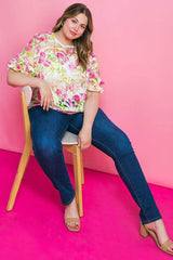 BLISS ME FLORAL WOVEN LACE TOP - Flying Tomato - Flyclothing LLC