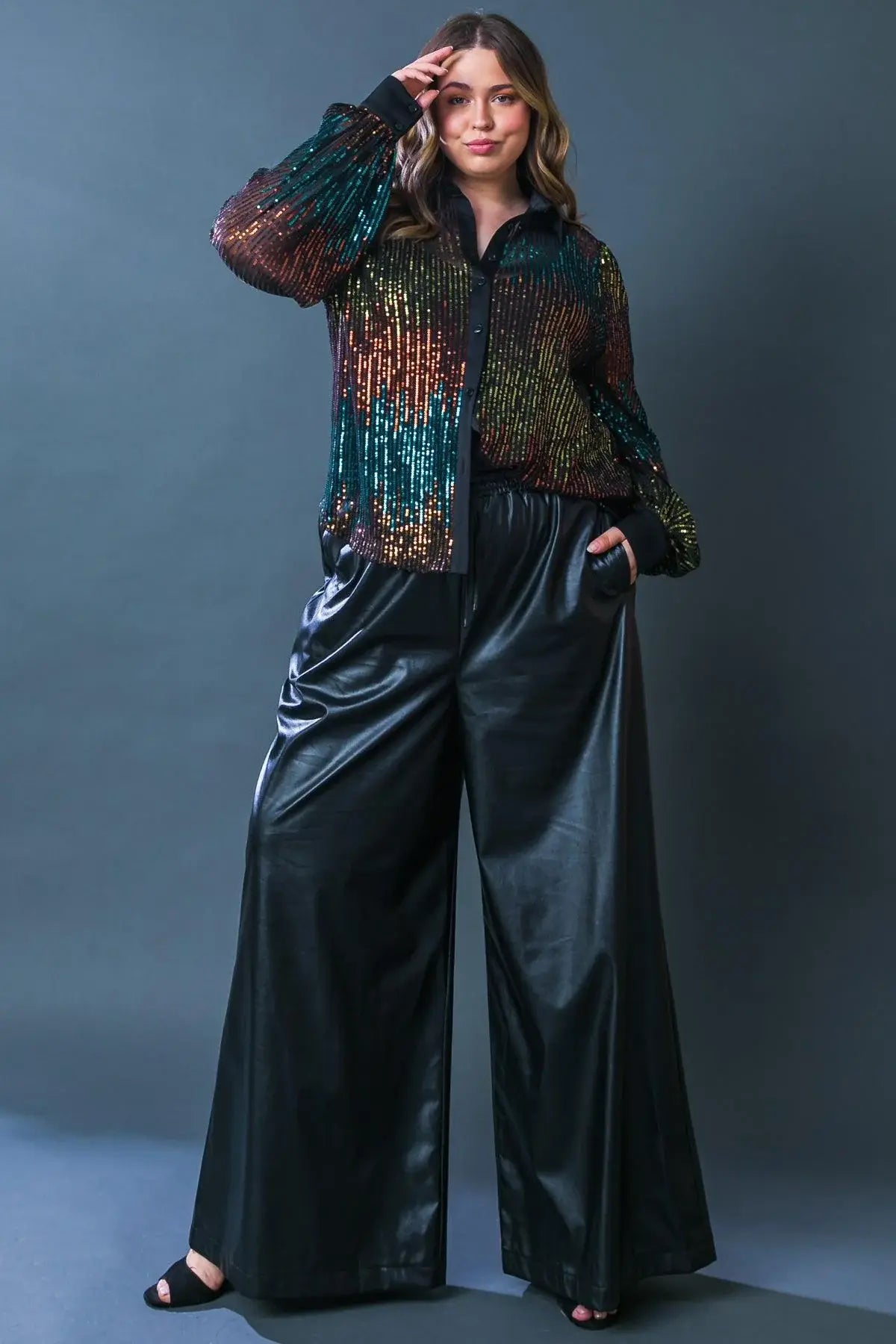 CAUSE A COMMOTION SEQUIN BLOUSE - Flying Tomato - Flyclothing LLC