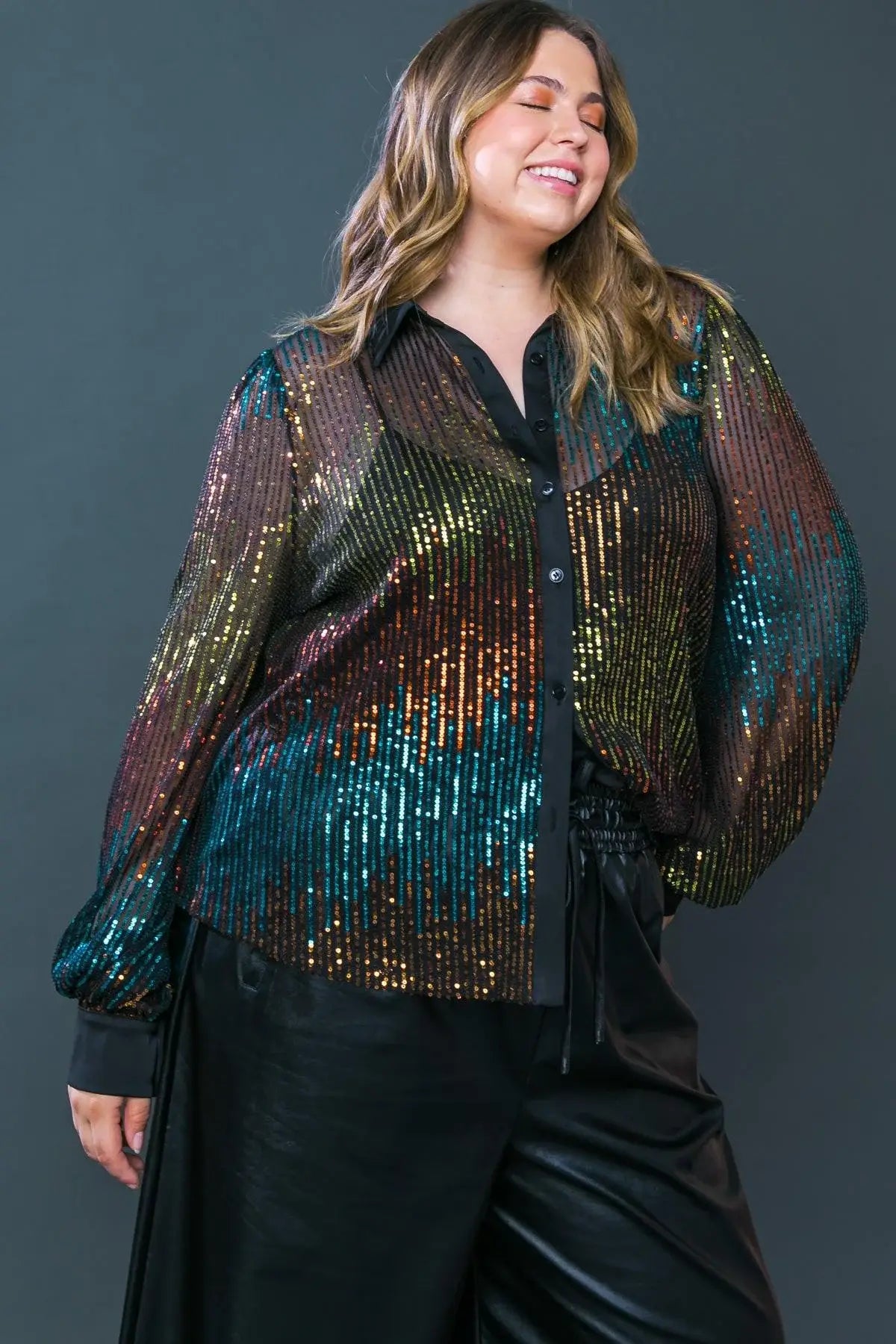 CAUSE A COMMOTION SEQUIN BLOUSE - Flying Tomato - Flyclothing LLC