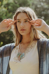 Five-Piece Turquoise Pendant Necklace💎 - Boho Clothing and Accessories - Flyclothing LLC