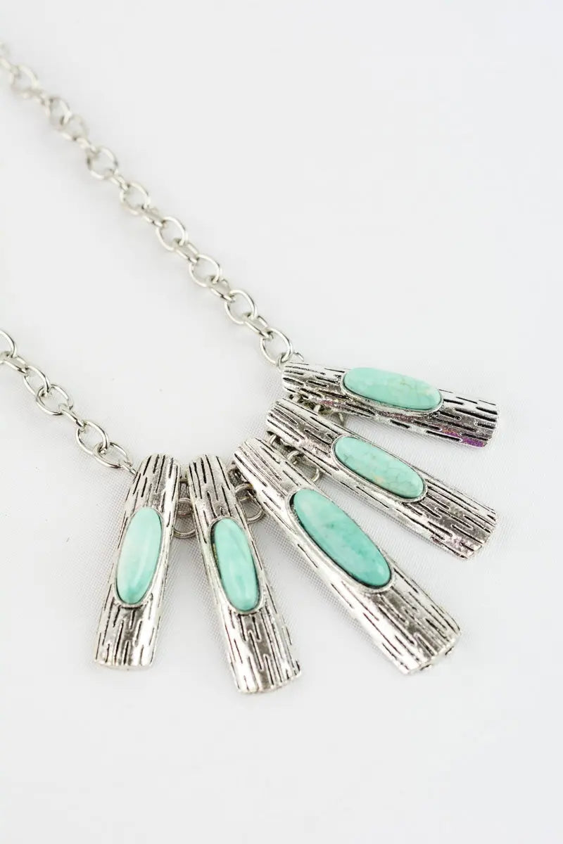Five-Piece Turquoise Pendant Necklace💎 - Boho Clothing and Accessories - Flyclothing LLC