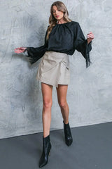 A STEP AHEAD FAUX LEATHER SKORT - Flying Tomato - Flyclothing LLC