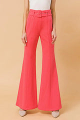 COUNTDOWN THE HOURS WOVEN FLARED PANTS - Flying Tomato - Flyclothing LLC