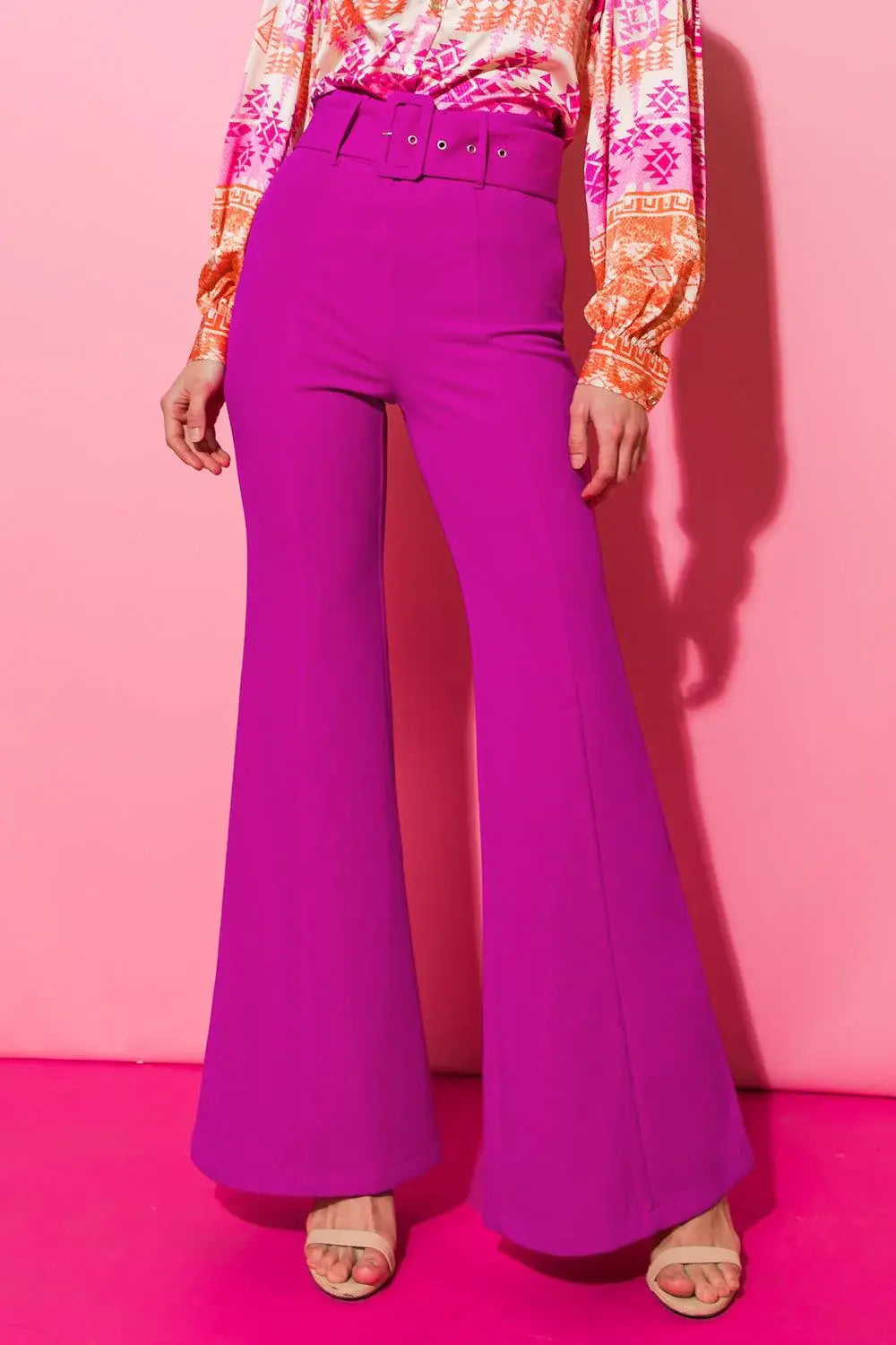 COUNTDOWN THE HOURS WOVEN FLARED PANTS - Flying Tomato - Flyclothing LLC