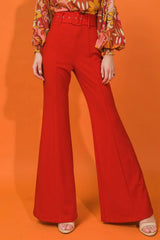 COUNTDOWN THE HOURS WOVEN FLARED PANTS - Flying Tomato - Flyclothing LLC