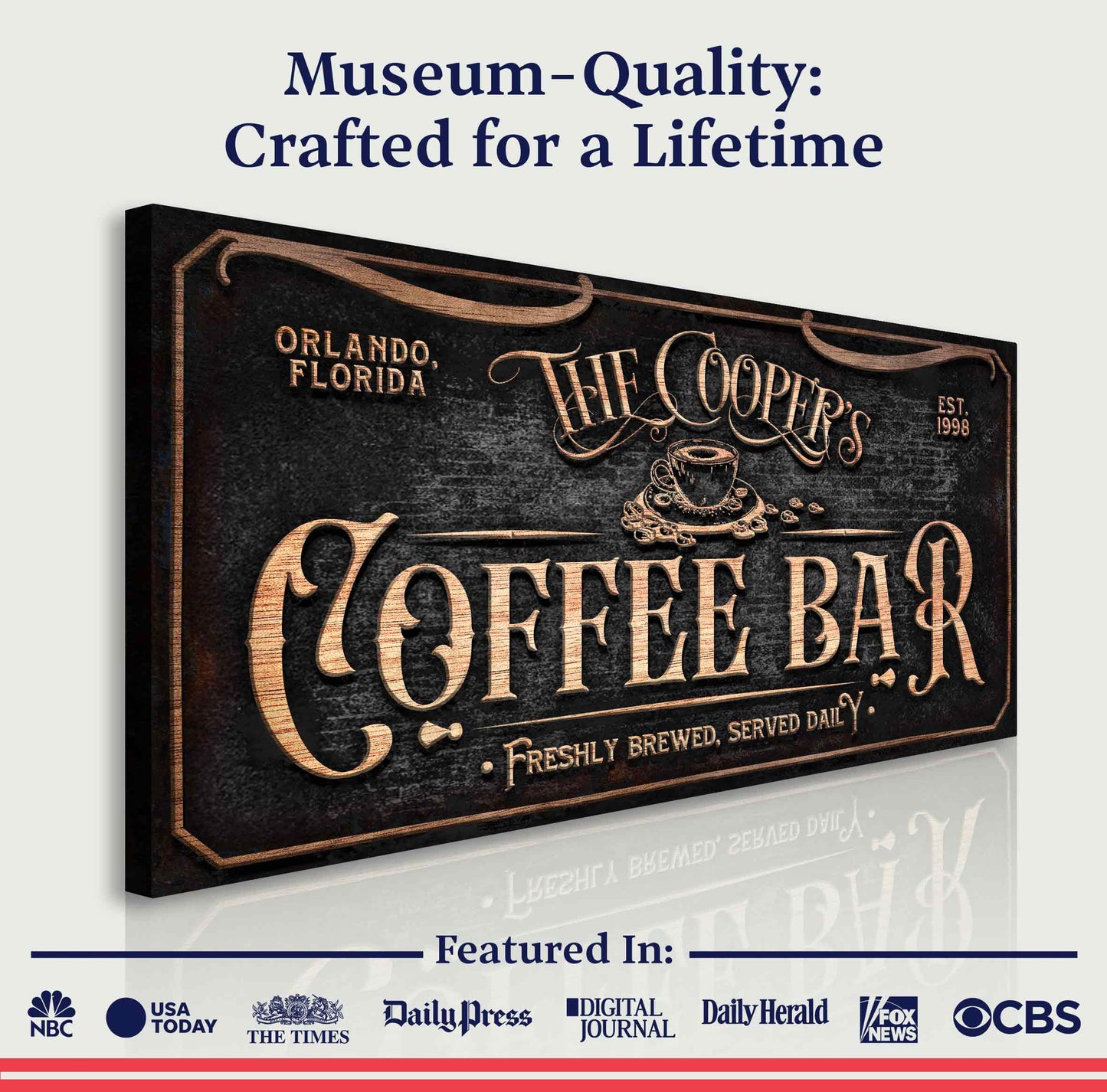 Personalized Coffee Bar Sign V - Tailored Canvases - Flyclothing LLC